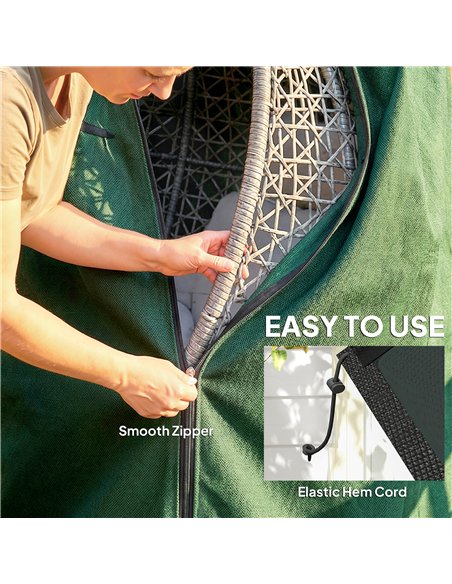 Outsunny 196 x 230 cm Hanging Egg Chair Protective Cover - Green - pic 196841 | FastDaddyshop