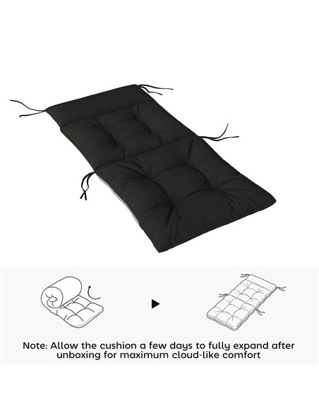 Outsunny Patio Chair Cushions Set of 4, Waterproof Non-Slip Lounge Chair Cushions, 112x53cm, Black - pic 196852 | FastDaddyshop