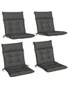 Outsunny Patio Chair Cushions Set of 4, Waterproof Non-Slip Lounge Chair Cushions, 112x53cm, Dark Grey