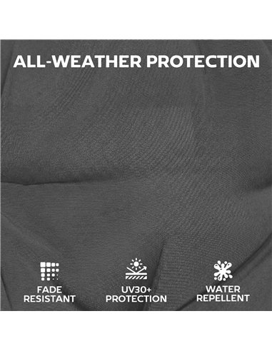 Outsunny Patio Chair Cushions Set of 4, Waterproof Non-Slip Lounge Chair Cushions, 112x53cm, Dark Grey