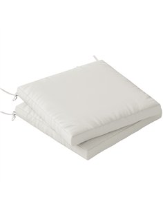 Outsunny Outdoor Seat Cushions Set of 2 with Ties, Waterproof Garden Seat Pads, Cream White