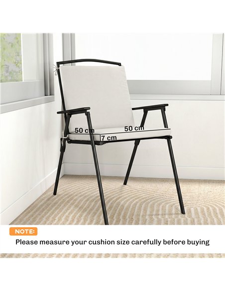 Outsunny Outdoor Seat Cushions Set of 2 with Ties, Waterproof Garden Seat Pads, Cream White - pic 196875 | FastDaddyshop