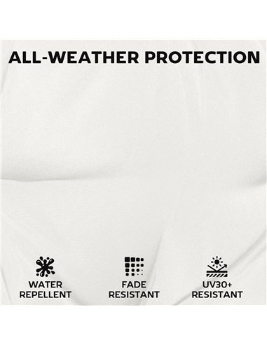 Outsunny Outdoor Seat Cushions Set of 2 with Ties, Waterproof Garden Seat Pads, Cream White
