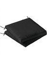 Outsunny Outdoor Seat Cushions Set of 2 with Ties, Waterproof Garden Seat Pads, Black