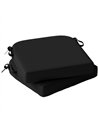 Outsunny Outdoor Chair Seat Cushions Set of 2, Garden Chair Cushions with 7cm Thick Foam & Ties, Black