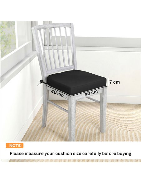 Outsunny Outdoor Chair Seat Cushions Set of 2, Garden Chair Cushions with 7cm Thick Foam & Ties, Black - pic 196893 | FastDaddyshop