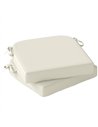 Outsunny Outdoor Chair Seat Cushions Set of 2, Garden Chair Cushions with 7cm Thick Foam & Ties, Cream White