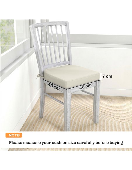 Outsunny Outdoor Chair Seat Cushions Set of 2, Garden Chair Cushions with 7cm Thick Foam & Ties, Cream White - pic 196902 | FastDaddyshop
