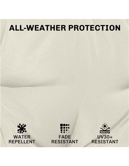 Outsunny Outdoor Chair Seat Cushions Set of 2, Garden Chair Cushions with 7cm Thick Foam & Ties, Cream White - pic 196904 | FastDaddyshop