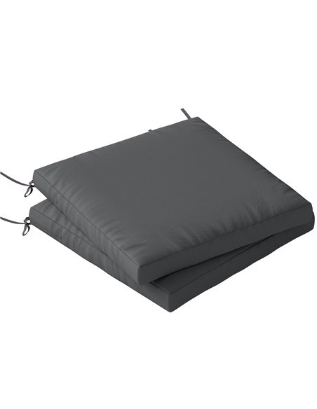 Outsunny Outdoor Seat Cushions Set of 2 with Ties, Waterproof Garden Seat Pads, Dark Grey - pic 196909 | FastDaddyshop