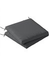 Outsunny Outdoor Seat Cushions Set of 2 with Ties, Waterproof Garden Seat Pads, Dark Grey