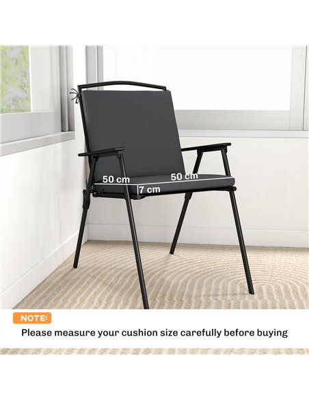 Outsunny Outdoor Seat Cushions Set of 2 with Ties, Waterproof Garden Seat Pads, Dark Grey - pic 196911 | FastDaddyshop