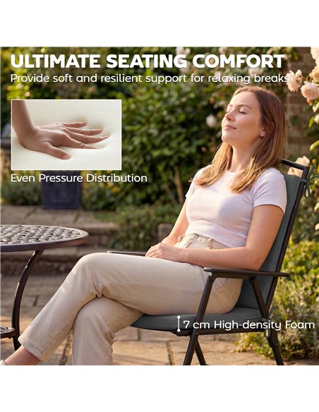 Outsunny Outdoor Seat Cushions Set of 2 with Ties, Waterproof Garden Seat Pads, Dark Grey - pic 196912 | FastDaddyshop