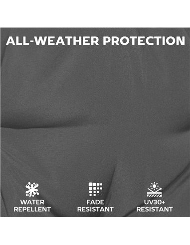 Outsunny Outdoor Seat Cushions Set of 2 with Ties, Waterproof Garden Seat Pads, Dark Grey