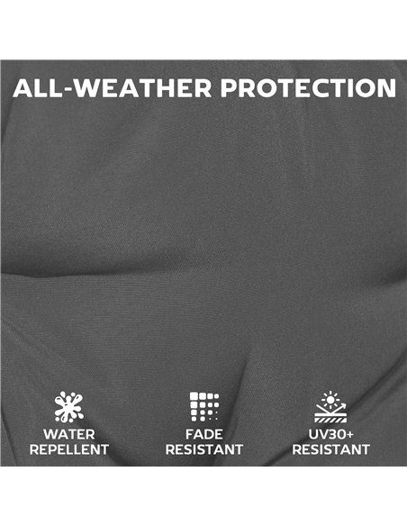 Outsunny Outdoor Seat Cushions Set of 2 with Ties, Waterproof Garden Seat Pads, Dark Grey - pic 196913 | FastDaddyshop