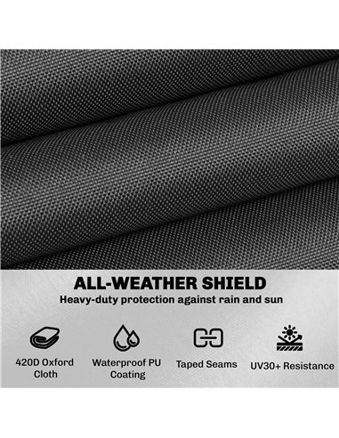 Outsunny Garden Furniture Cover, Waterproof Patio Furniture Cover with Air Vent, 420D Oxford Fabric, 125 x 125 x 74 cm, Black