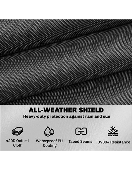 Outsunny Garden Furniture Cover, Waterproof Patio Furniture Cover with Air Vent, 420D Oxford Fabric, 125 x 125 x 74 cm, Black - pic 196921 | FastDaddyshop