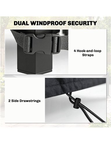 Outsunny Garden Furniture Cover, Waterproof Patio Furniture Cover with Air Vent, 420D Oxford Fabric, 125 x 125 x 74 cm, Black