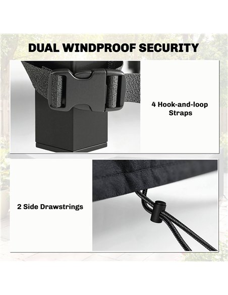 Outsunny Garden Furniture Cover, Waterproof Patio Furniture Cover with Air Vent, 420D Oxford Fabric, 125 x 125 x 74 cm, Black - pic 196922 | FastDaddyshop
