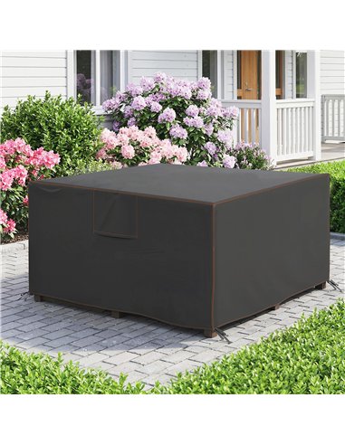 Outsunny Garden Furniture Cover, Waterproof Patio Furniture Cover with Air Vent, 420D Oxford Fabric, 125 x 125 x 74 cm, Black