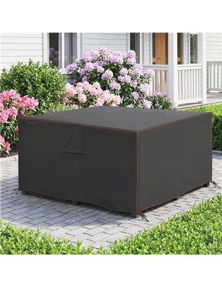 Outsunny Garden Furniture Cover, Waterproof Patio Furniture Cover with Air Vent, 420D Oxford Fabric, 125 x 125 x 74 cm, Black - pic 196925 | FastDaddyshop