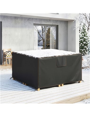 Outsunny Garden Furniture Cover, Waterproof Patio Furniture Cover with Air Vent, 420D Oxford Fabric, 125 x 125 x 74 cm, Black