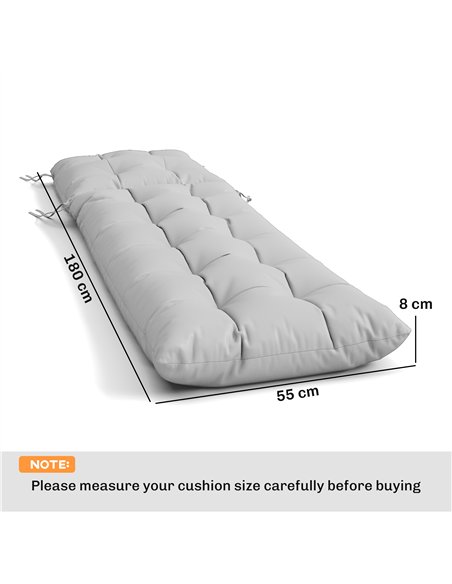 Outsunny Sun Lounger Cushions Only, Garden Lounge Chair Cushions Set of 2, Sunbed Replacement Pads with 4 Ties, Light Grey - pic 196938 | FastDaddyshop