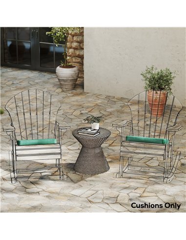 Outsunny Set of 6 Chair Cushion Seat Pads Dining Chair w/ Straps, Indoor Outdoor Removable Tie On Garden Patio, Green
