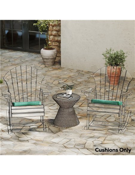 Outsunny Set of 6 Chair Cushion Seat Pads Dining Chair w/ Straps, Indoor Outdoor Removable Tie On Garden Patio, Green - pic 196946 | FastDaddyshop