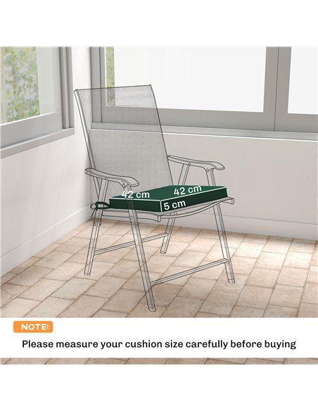 Outsunny Set of 6 Chair Cushion Seat Pads Dining Chair w/ Straps, Indoor Outdoor Removable Tie On Garden Patio, Green - pic 196947 | FastDaddyshop