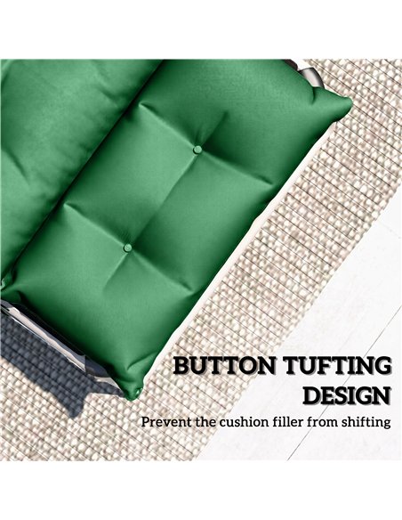 Outsunny Set of Two 190 x 56cm Sun Lounger Cushions - Green - pic 196959 | FastDaddyshop