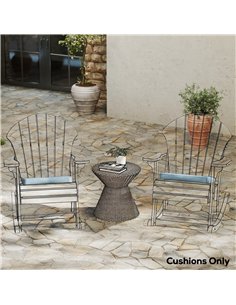 Outsunny Set of 6 Chair Cushion Seat Pads Dining Chair w/ Straps, Indoor Outdoor Removable Tie On Garden Patio, Light Grey 2