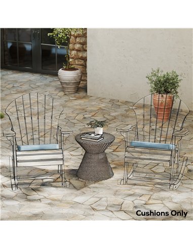 Outsunny Set of 6 Chair Cushion Seat Pads Dining Chair w/ Straps, Indoor Outdoor Removable Tie On Garden Patio, Light Grey