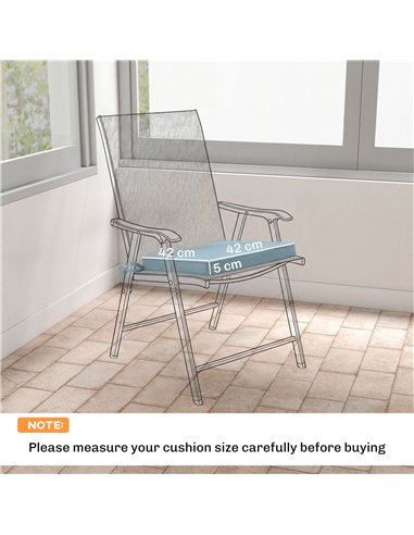 Outsunny Set of 6 Chair Cushion Seat Pads Dining Chair w/ Straps, Indoor Outdoor Removable Tie On Garden Patio, Light Grey