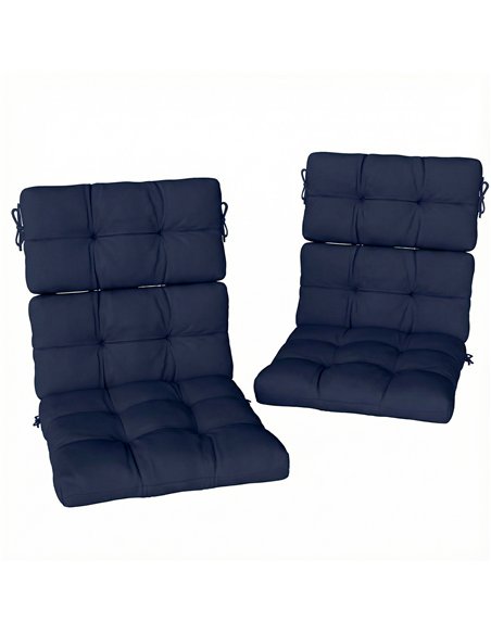 Outsunny 2-Piece Seat Cushion Replacement with Backrest, Garden Patio Chair Cushions Set with Ties, Dark Blue - pic 196981 | FastDaddyshop