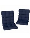 Outsunny 2-Piece Seat Cushion Replacement with Backrest, Garden Patio Chair Cushions Set with Ties, Dark Blue