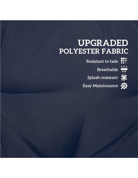 Outsunny 2-Piece Seat Cushion Replacement with Backrest, Garden Patio Chair Cushions Set with Ties, Dark Blue - pic 196984 | FastDaddyshop
