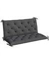Outsunny Garden Bench Cushion, 2 Seater Swing Chair Cushion, Seat Pad with Ties for Indoor and Outdoor Use, 110 x 120 cm, Black