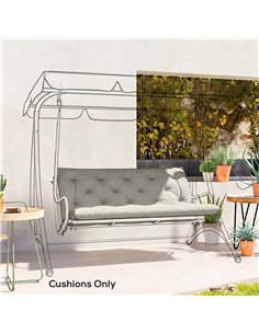 Outsunny Garden Bench Cushion, 2 Seater Swing Chair Cushion, Seat Pad with Ties for Indoor and Outdoor Use, 110 x 120 cm 2