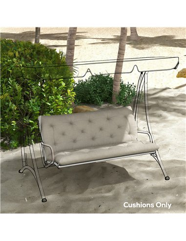 Outsunny Garden Bench Cushion, 2 Seater Swing Chair Cushion, Seat Pad with Ties for Indoor and Outdoor Use, 110 x 120 cm