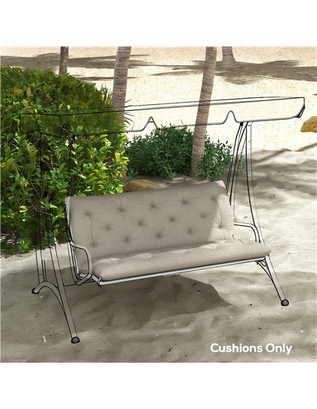 Outsunny Garden Bench Cushion, 2 Seater Swing Chair Cushion, Seat Pad with Ties for Indoor and Outdoor Use, 110 x 120 cm - pic 197005 | FastDaddyshop