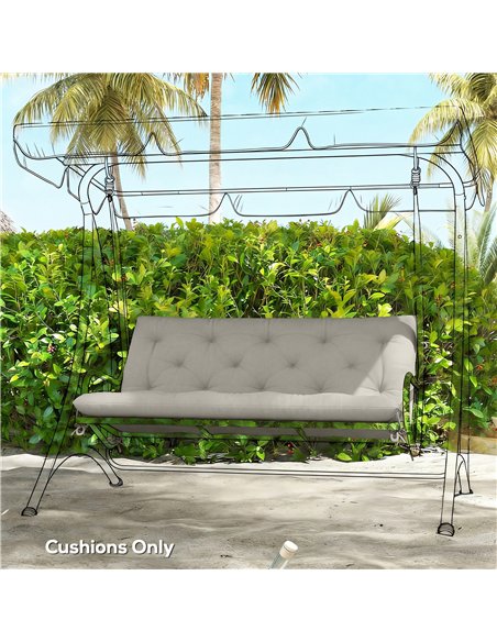 Outsunny Garden Bench Cushion, 2 Seater Swing Chair Cushion, Seat Pad with Ties for Indoor and Outdoor Use, 110 x 120 cm - pic 197007 | FastDaddyshop