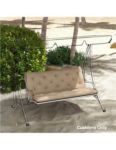 Outsunny Garden Bench Cushion, 2 Seater Swing Chair Cushion, Seat Pad with Ties for Indoor and Outdoor Use, 110 x 120 cm