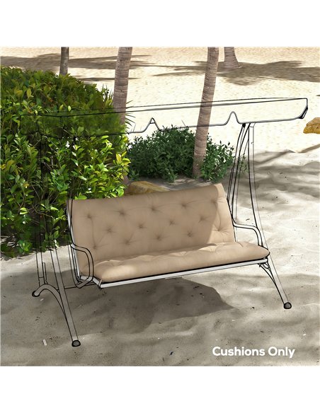 Outsunny Garden Bench Cushion, 2 Seater Swing Chair Cushion, Seat Pad with Ties for Indoor and Outdoor Use, 110 x 120 cm - pic 197032 | FastDaddyshop