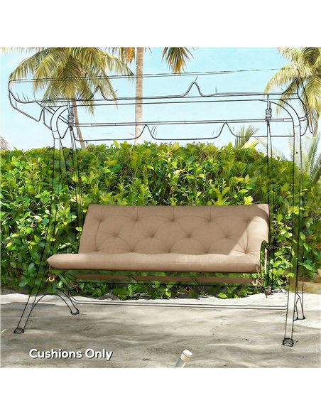Outsunny Garden Bench Cushion, 2 Seater Swing Chair Cushion, Seat Pad with Ties for Indoor and Outdoor Use, 110 x 120 cm - pic 197034 | FastDaddyshop