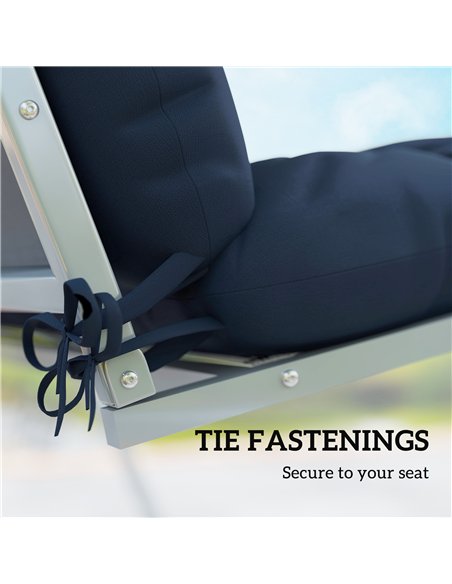 Outsunny Outdoor Seat Cushions Back Cushion with 2 Pillows, Water Repellent Seat Pads for 3-Seater Chair, Dark Blue - pic 197048 | FastDaddyshop