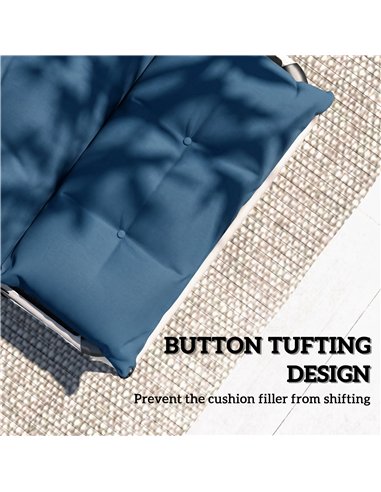 Outsunny Set of Two 190 x 56cm Sun Lounger Cushions - Navy Blue