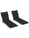 Outsunny Set of Two 190 x 56cm Sun Lounger Cushions - Black