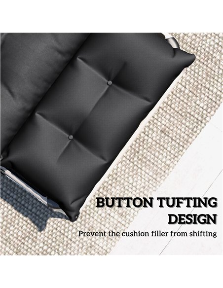 Outsunny Set of Two 190 x 56cm Sun Lounger Cushions - Black - pic 197085 | FastDaddyshop