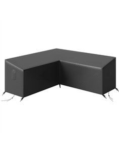 Outsunny V-Shaped Patio Furniture Cover, Waterproof Outdoor V-Shaped Sectional Sofa Cover, Anti-UV with Air Vent, Black